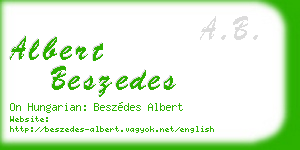 albert beszedes business card